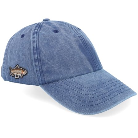 Skillfish - Bleu unconstructed Casquette - Tiny Brown Trout Vintage Washed Denim Blue Dad Cap @ Hatstore