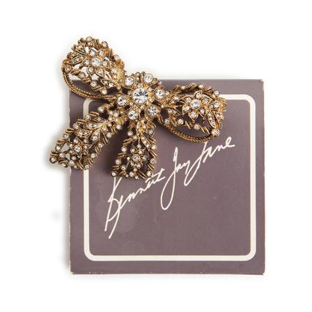 Kenneth Jay Lane Pre-owned, Bow Pin Brooche Bruin, Dames, Maat:ONE Size