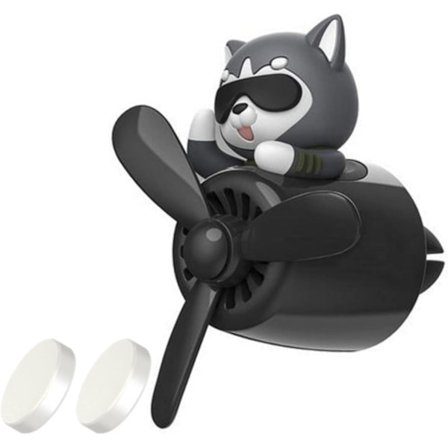 1 st Husky fläkt bil luftfräschare, bil doftklämma, bil luftutlopp fläkt diffusor, bil aromaterapi dekoration bil andra tillbehör - Svart