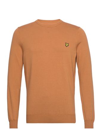 Cotton Crew Neck Jumper Neulepaita Pyöreä Kaula-aukko Oranssi Lyle & Scott