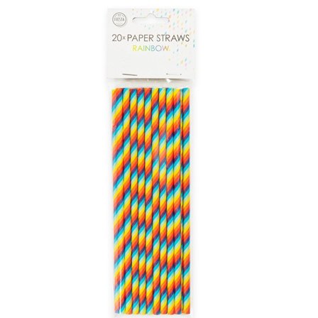 Paperiset Juomapillit Sateenkaari 20-pack