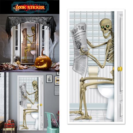 1 stk Halloween-dekorasjon, Halloween-dørklistremerke, Skjelett