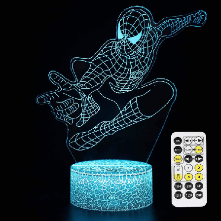 Superhjälte 3d nattlampa, Spiderman-leksaker för pojkar, roliga prylpresenter för män, fest Jul födelsedagsfavoriter Present för barn Flickor Pojkar (