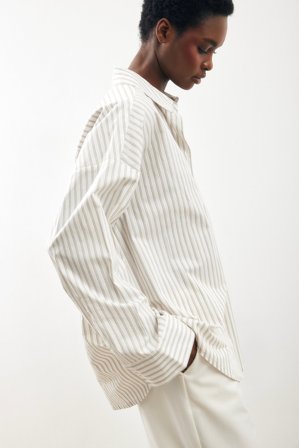 NA-KD Chemise en coton à boucles - - Rayé - EU 40