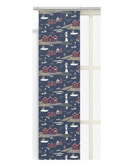 Panellengder med trykt motiv Kyst 2-pk Blå