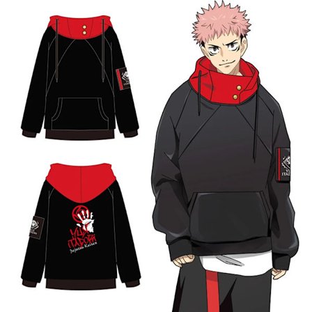 Anime Jujutsu Gojo Satoru Itadori Yuji Cosplay Kostyme Voksen Unisex Pullover Frakk Casual Hettejakke Bukser
