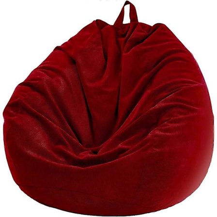 Saccosekk i kordfløyel uten fyll, Gaming Saccosekkstol for voksne barn, Høy rygg Komfortabel Innendørs Utendørs Stue Stor