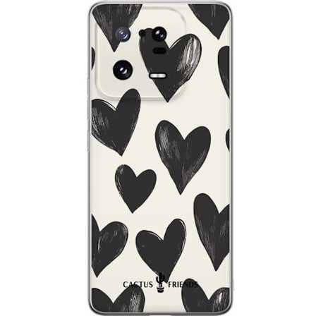 Kompatibelt Mobildeksel til Xiaomi Xiaomi 13 Pro Cactus and Friends - Bold Black Love Pattern