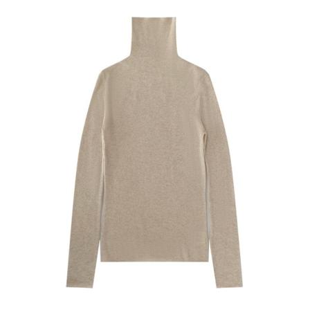 Kvinnor Stickat Höst Vinter Tröja Ull Turtleneck Långärmad bandageklänning Enkel botten Apricot 60*78*60cm