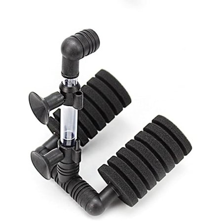 Akvarium Dubbel Svampfilter Super Biokemiskt Filter Svamp för Akvarium Fisktank Upp till 200L Akvariumfilter med Mediabehållare för Fiskar