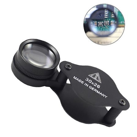 30x Forstørrelsesglass Smykke Optikk Gras Mikroskop For Mynter Frimerker Smykker Loupe (1 stk)