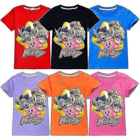 Poikien tyttöjen Kirby kesäinen rento lyhythihainen 100 % puuvillaa lasten t-paita