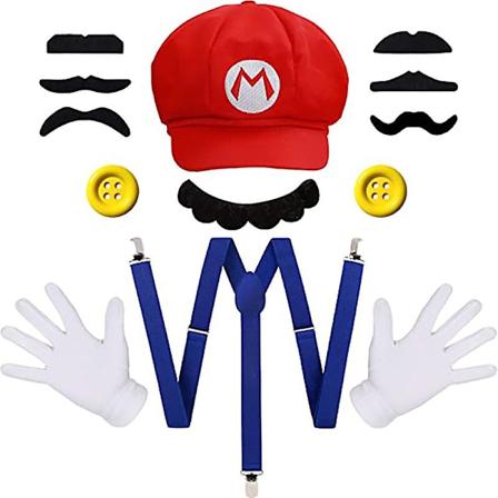 Super Bros Luigi Vuxenhatt Cosplay Halloween Baseball Anime Unisex Rollspelhatt (Röd och Grön) 2-pack [HK] set1
