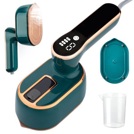 Dampstrygejern, fire temperaturindstillinger (mørkegrøn)