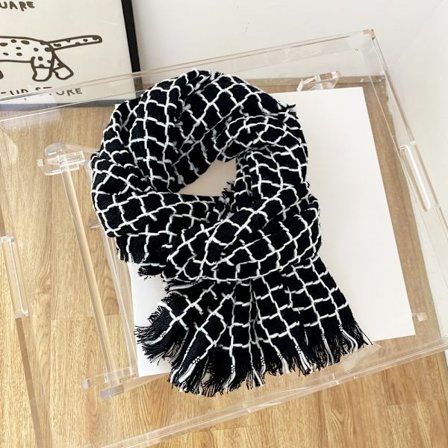 2023 Winter Cotton Lady Big Shawl Imitation Cashmere Scarf Autumn And Winter Thickening Warm Scarf Black