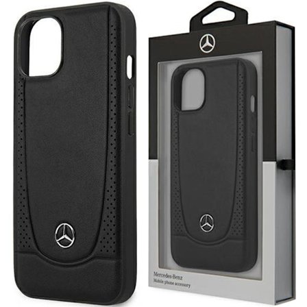 Mercedes MEHCP15XARMBK iPhone 15 Pro Max 6.7 svart/svart hardt deksel Leather Urban