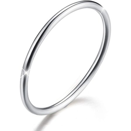 925 Sterling Silver Minimalistiska Ledringar Enkla Tunna Ringar Svansringar Stapelbara Ringar, Storlek 2-11