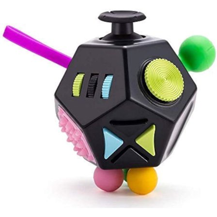 12-sidet Fidget Dodekaeder - Stress & Angstlindring - Alle Aldre (Sort)