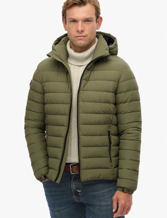Superdry Hooded Fuji Padded Jacket - Khaki green - S