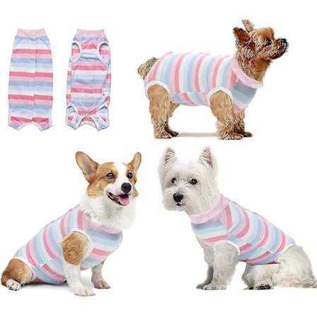 Hundåterställningsdräkt, hane hona Anti slickande hund Onesies buksårskydd, ersätter E-halsband & kon