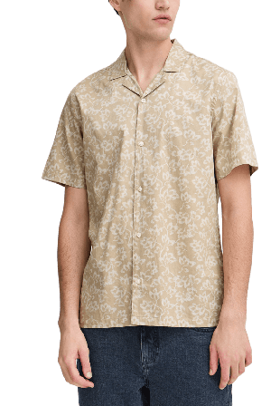 Casual Friday CFWALKER SS RC floral printed shirt Skjortor Herr Beige S