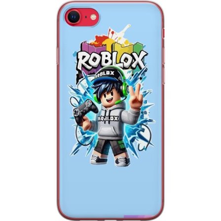 Yhteensopiva Puhelinkuori Apple Apple iPhone 7 Värikäs Roblox-hahmo, jossa ohjain ja energinen splash art -suunnittelu, täydellinen lastenhuoneisii