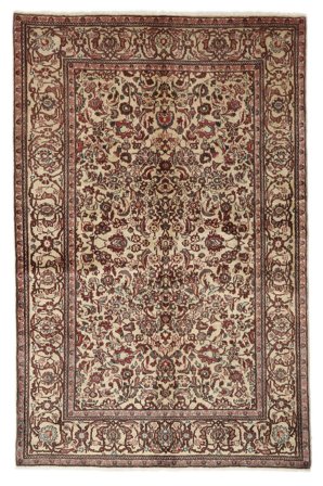 Sarough Vloerkleed Handgeknoopt 136X210 Bruin/Zwart Perzië/Iran