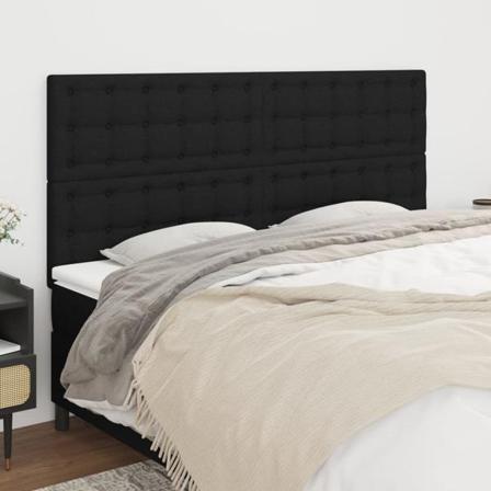 Vidaxl Huvudgavel 4 St Svart 80x5x78/88 Cm Tyg Svart