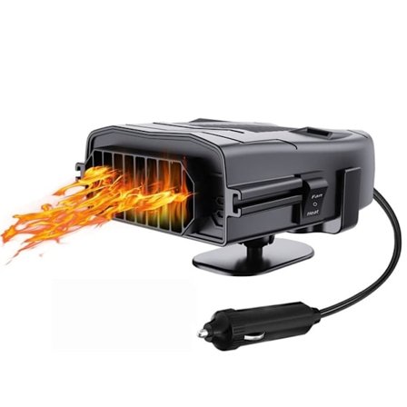 USB Bilvarmeblæser, 12V Bilvarmer med 2 i 1 Hurtig Opvarmning og Køling Bilvarmer Anti-Dug Stik i Cigarettænder Afrimer - Sort