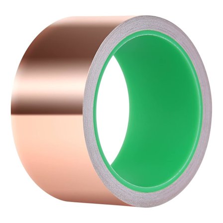 Kobberfolie Tape 1 Pakke 50mm x 20m med Ledende Lim for Gitar og Håndverk, Lodding, Glassmaleri