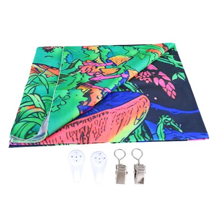 Blacklight Gobeläng Ögonmönster Värmeöverföring Mjuk Färgäkta Fluorescerande UV-Reaktiv Gobeläng för Sovrum GTYG 301 150x130cm 59.1x51.2in