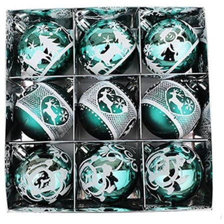 9 stk. Julekugler Juletræ Hængende Dekoration til Hjemmefest Dekoration Vedhæng Ornamenter (Grøn)