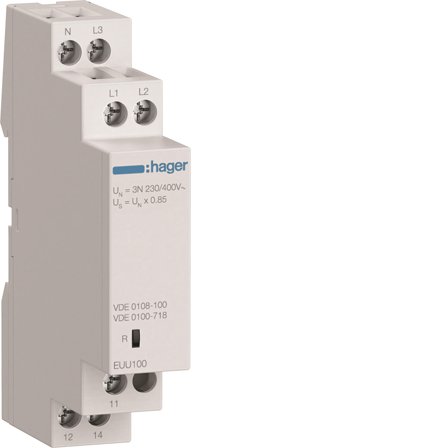 Hager EUU100 Underspänningsrelä 1-fas, 3-fas, Elfördelning & strömförsörjning