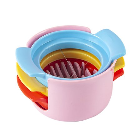 3 in 1 Vaaleanpunainen Munaleikkuri Manuaalinen Munaleikkuri Keitetyille Munille