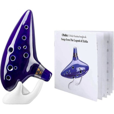 Zelda Ocarina Musikkinstrument - Keramisk Alto C Skip Fløyte med Tilbehør
