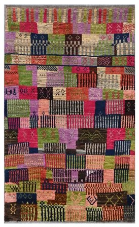 Moroccan Berber - Afghanistan Handgeknoopt 107X187 Vloerkleed Zwart/Donkerrood Afghanistan