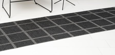 Pappelina Plastteppe Ada Black 70x225cm