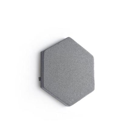 Akustikpanel POLY, sekskant, 600x600x56 mm, vægmonteret, lysegrå