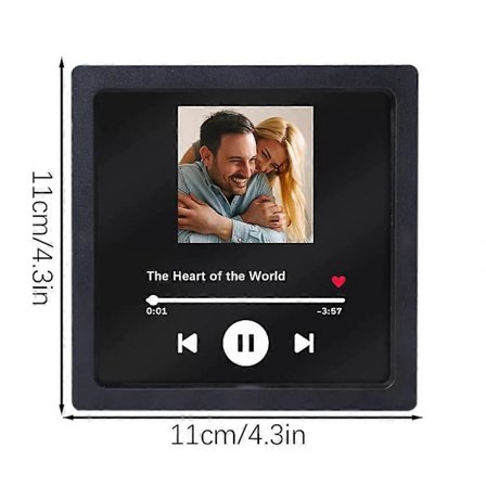 Anpassningsbar kylskåpsmagnet med musik och foto, inbyggd musikspelare - Anpassa med favoritlåt och albumkonst, bästa födelsedagspresent_tfrf