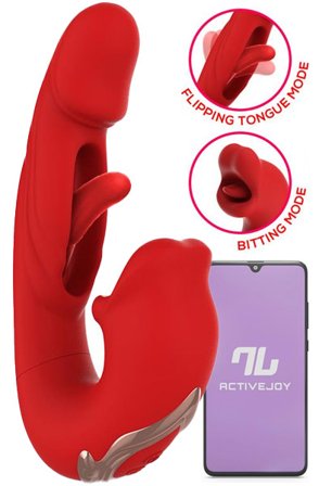 Mouty Vibrator mit Beißen Flippen & App