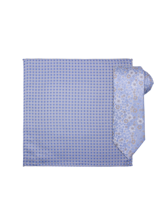 MATCH - Santi silkeslips og lommetørkle - Intex - Str. ONESIZE - Herre - Tilbehør - Blå - 100% Silke