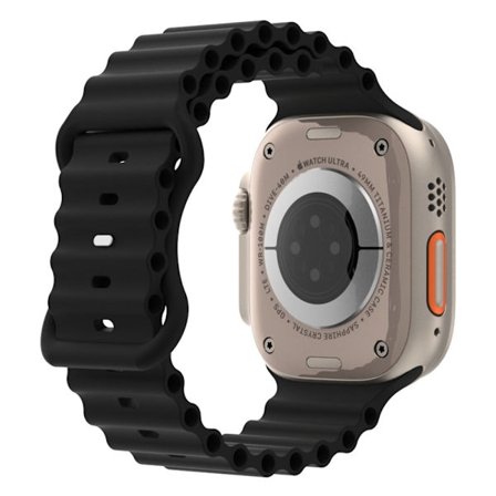 Apple Watch Series 8 (45mm) / Watch Ultra ocean band style silikone urrem - Sort