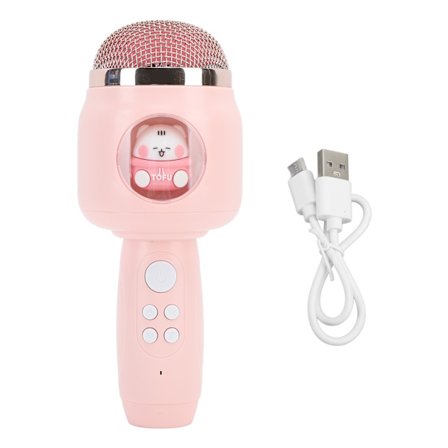 Bärbar trådlös Bluetooth-mikrofonhögtalare för Android, iPhone, bärbar dator, surfplatta, stationär - Rosa