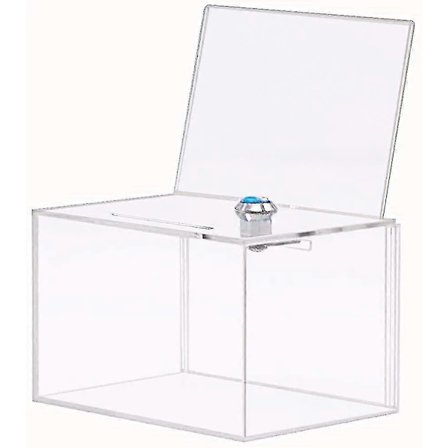 Akryl Displaybox med Skylt och Lås - Perfekt för Samlingar och Varor