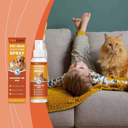 Kløestillende spray for hunder og katter - Naturlig hudpleieformel mot kløe, hjelper med å redusere kløing, sesongmessig hudstøtte, kan slikkes og er 