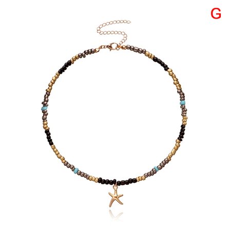 Färgglada små pärlor Butterfly Star hänge Choker Bohemia Neckl