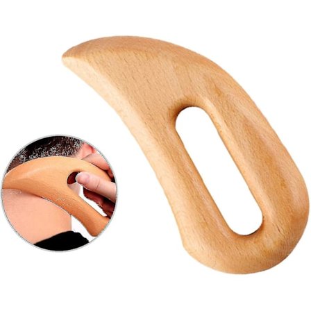 Træmassageværktøj til lymfedrænage, håndholdt Gua Sha-skraber -