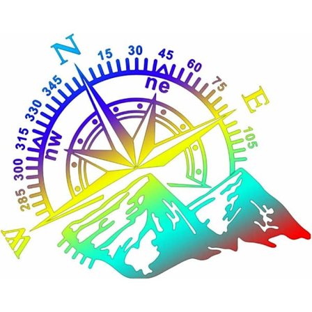 Vuorikompassi-tarra, vedenpitävä vinyyliautokorin ikkunan konepellin tarra, auton tarrat auton ajoneuvon heijastavat tarrat, koristelu, 40x32cm