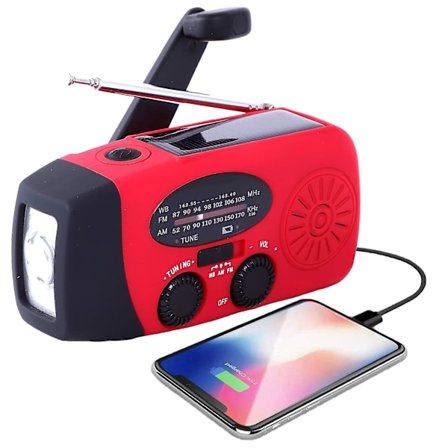 Solcelledrevet håndsvingradio med kraftig lommelygte 2000mah Power Bank