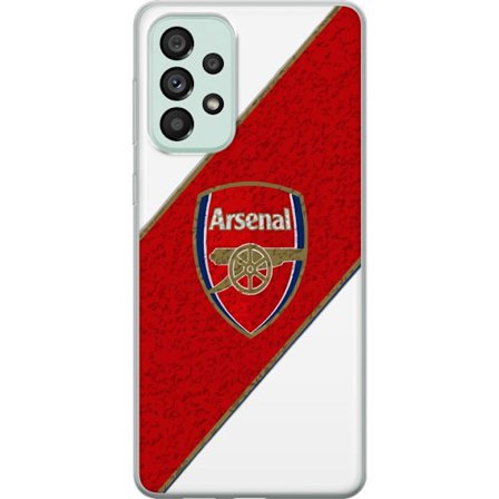 Kompatibelt Mobilskal till Samsung Samsung Galaxy A73 5G Moschino Toy teddybjörn med enkel tecknad design, brun björn med vit tröja och tydlig logo